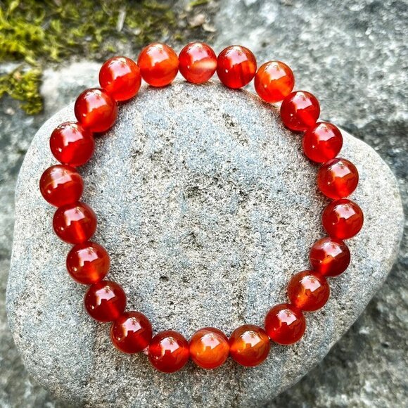 Carnelian Crystal Gemstone Bracelet Handmade - Picture 3 of 5